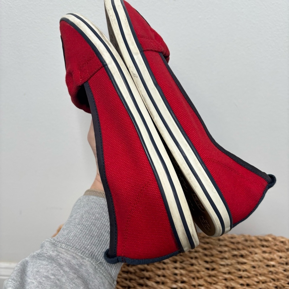 Tory Burch Red Flats with Black Accents - Picture 9 of 11